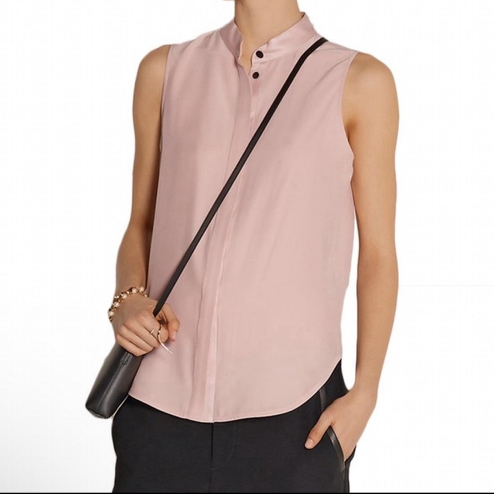 Rag & Bone 100% Silk Pink Sleeveless Blouse